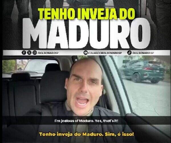 Eduardo Bolsonaro faz comparação polêmica entre a prisão de seu pai e a de Maduro: “Tenho inveja do ditador venezuelano”