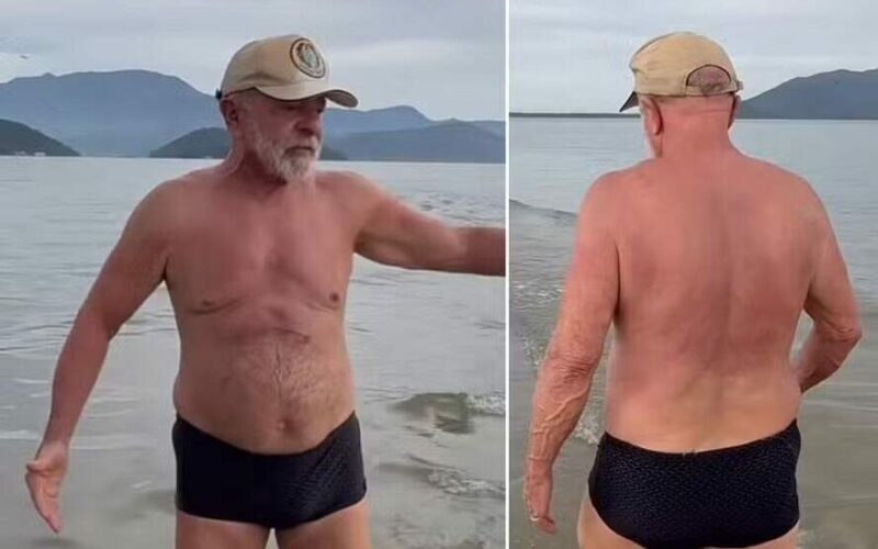 Lula, aos 80 anos, causa alvoroço na internet com vídeo de sunga e evidencia boa forma aos 80 anos