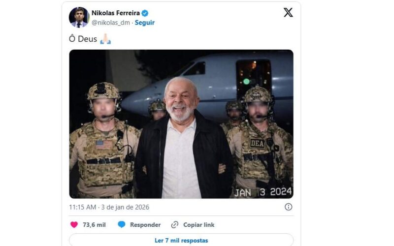 Pedido de líder petista para investigação da Polícia Federal contra Nikolas Ferreira e irmãos Bolsonaro é feito após postagens em redes sociais