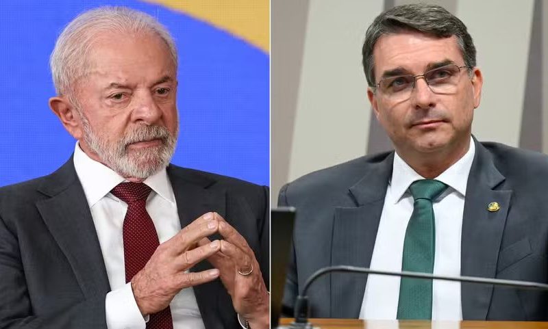 Flávio Bolsonaro lidera com 42% das intenções de voto, enquanto Lula aparece com 41% em pesquisa para o segundo turno presidencial